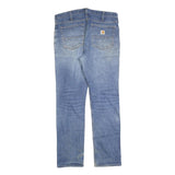 CARHARTT Mens Blue Regular Straight Denim Light Wash Jeans W34 L32 Zip Closure