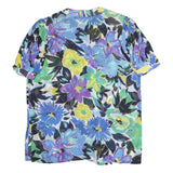 HARDOB Womens Blue Green Floral Printed Top Short Sleeve Round Neck UK 14