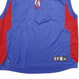 ADIDAS Mens Blue & Red Sleeveless Crew Neck NBA Jersey 2XL Basketball Sportswear