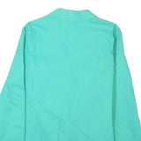 Womens Turquoise Button Cotton Blend Jacket S Plain Casual Light Outerwear