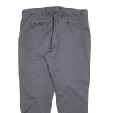 TOMMY HILFIGER Mens Cotton Grey Regular Straight Trousers W36 L30 Classic Zip