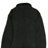 Mens Black Long Sleeve Button Jacket Polyester Classic Coat L Plain Warm