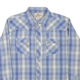WRANGLER Mens Blue & Grey Check Shirt M Western Style Cotton Blend