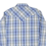 WRANGLER Mens Blue & Grey Check Shirt M Western Style Cotton Blend
