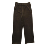 Womens Velvet Joggers Brown L W28 L32 Relaxed Straight Fit Comfortable Trousers