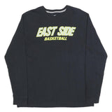 NIKE Mens Black East Side Basketball Graphic T-Shirt XL Long Sleeve Crew Neck