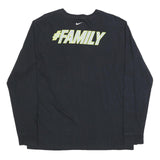 NIKE Mens Black East Side Basketball Graphic T-Shirt XL Long Sleeve Crew Neck