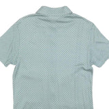 ERFOLG Womens Green & White Polka Dot Shirt Short Sleeve Collared M Button Front