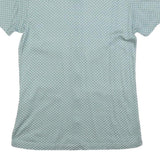 ERFOLG Womens Green & White Polka Dot Shirt Short Sleeve Collared M Button Front