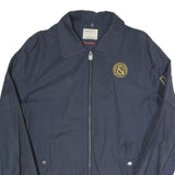 ESSENTIAL HERITAGE Mens Navy Blue Zip Jacket L Polyester Blend Plain Casual