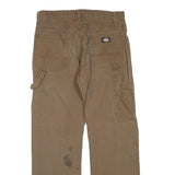 DICKIES Mens Cotton Blend Brown Regular Straight Trousers W30 L28 Workwear