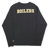 CHAMPION Mens Black Purdue University Long Sleeve Crew Neck T-Shirt L
