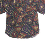JANE ASHLEY Womens Multi Colour Printed Shirt Short Sleeve Collared S Silk