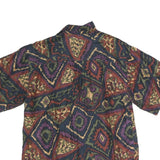 JANE ASHLEY Womens Multi Colour Printed Shirt Short Sleeve Collared S Silk