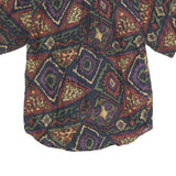JANE ASHLEY Womens Multi Colour Printed Shirt Short Sleeve Collared S Silk