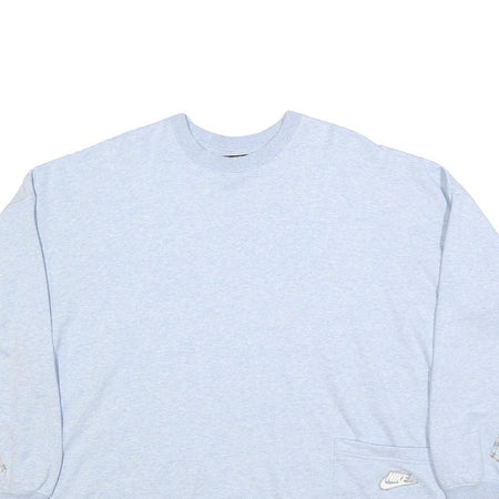 NIKE Womens Light Blue Sweatshirt Crew Neck M Cotton Blend Casual Pullover