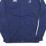 ADIDAS Mens Navy Blue Track Jacket M Polyester Blend Zip Plain Sportswear