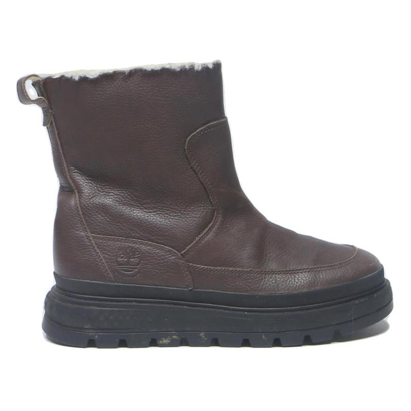 TIMBERLAND Womens Ankle Boots Brown Leather UK 4 Comfortable Warm Casual