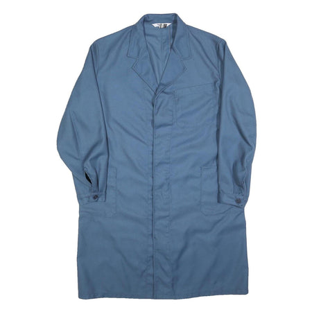 SPILAG Mens Blue Cotton Long Sleeve Button Jacket Size L Classic Workwear Plain