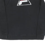 FILA Mens Black Cotton Crew Neck S Sweatshirt Logo Embroidered Casual