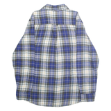 CHAPS Mens Blue & White Plaid Cotton Flannel Shirt M Casual Stylish Button-Down