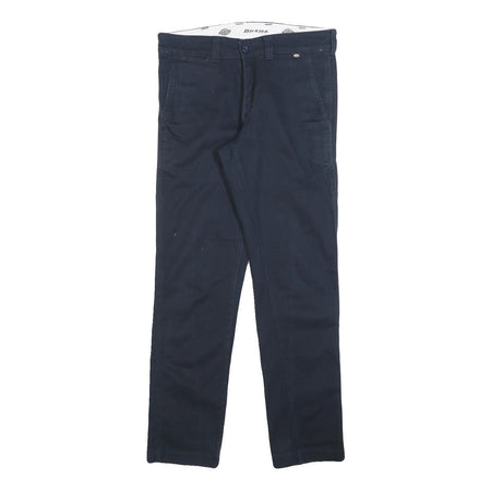DICKIES Mens Cotton Blend Navy Regular Fit Straight Leg Trousers W32 L30