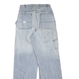 Mens Regular Fit Blue Denim Jeans Cotton Blend Zip Closure W30 L34 Workwear