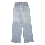 Mens Regular Fit Blue Denim Jeans Cotton Blend Zip Closure W30 L34 Workwear