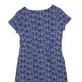 WHITE STUFF Womens Blue Floral Cotton Blend Day Dress Short Sleeve UK 12