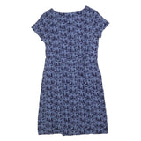 WHITE STUFF Womens Blue Floral Cotton Blend Day Dress Short Sleeve UK 12