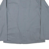 Mens Grey Cotton Blend Button Jacket L Plain Button Closure Classic Fit