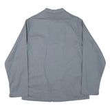 Mens Grey Cotton Blend Button Jacket L Plain Button Closure Classic Fit