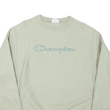CHAMPION Mens Pale Green Crew Neck M Cotton Blend Sweatshirt Pullover Logo