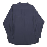 AMB Mens Navy Plain Shirt XL Button Closure Soft Viscose Blend