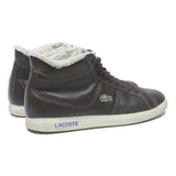 LACOSTE Womens High Top Trainers Boots Brown Leather UK 6.5 Faux Fur Winter