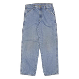 CARHARTT Mens Relaxed Blue Jeans Denim Light W33 L32 Workwear Zip Closure