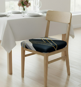 Anyseat Black and White Gold Triangular Chair Cover – Stretch Washable Removable Seat Cover for Dining & Kitchen