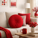 Anyhouz Pleated Round Pillow – Soft Cushion Filled Decorative Throw Pillow