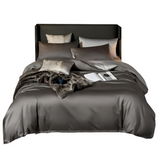 Anycozy UK King Bed Sheet Set – Deep Grey & Light Grey Ultra‑Soft Luxury Egyptian Cotton Bedding Cover, 4‑Piece Ensemble