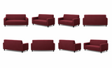 Anyseat 4-Seater Sofa Cover – Plain Wine Red Style Slipcover for Living Room Chair Protection