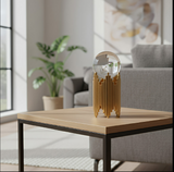 ANYHOUZ Luxury Gold Crystal Ball Tabletop Decor – Modern Metal Art Ornament for Living Room Display & Home Crafts