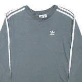 ADIDAS Womens Grey & White Long Sleeve Crew Neck T-Shirt XS Sports Casual