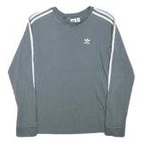 ADIDAS Womens Grey & White Long Sleeve Crew Neck T-Shirt XS Sports Casual
