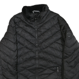 NAUTICA Womens Black Outdoor Jacket 2XL Polyester Blend Woven Chevron Pattern