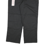 DICKIES Mens Black Relaxed Straight Cotton Blend Trousers W40 L29 Workwear Zip