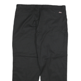 DICKIES Mens Black Relaxed Straight Cotton Blend Trousers W40 L29 Workwear Zip