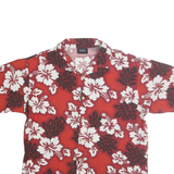 ANCHOR BLUE Mens Red & White Floral Hawaiian Shirt XL Cotton Summer Button