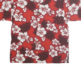 ANCHOR BLUE Mens Red & White Floral Hawaiian Shirt XL Cotton Summer Button