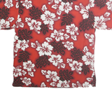 ANCHOR BLUE Mens Red & White Floral Hawaiian Shirt XL Cotton Summer Button