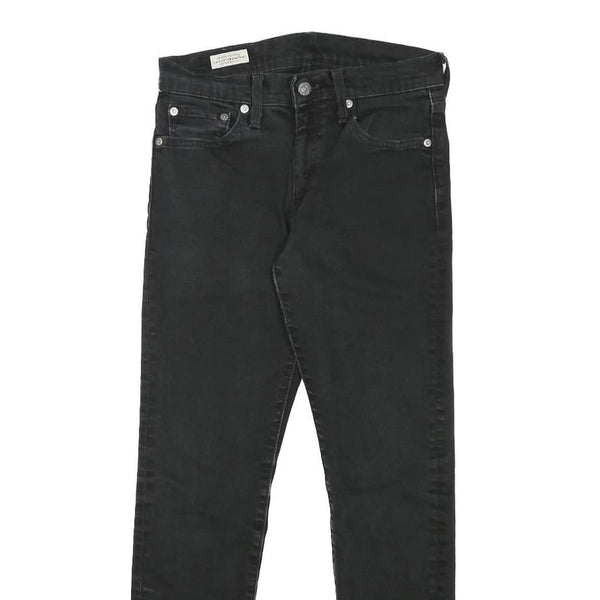 LEVI'S 512 Mens Jeans Black Slim Skinny Denim W26 L26 Slim Fit Zip Closure